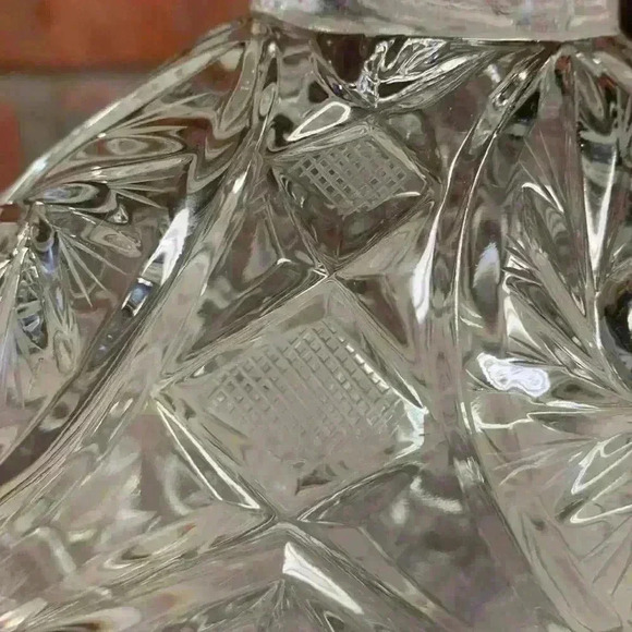 Vintage Footed Crystal Candy Bowl/Dish With Lid..Oval Shaped With Etching 4 Feet - Picture 6 of 16